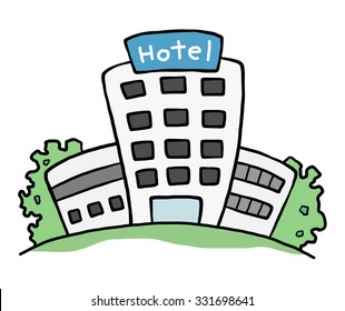 A Cartoon of a Picture of a Hotel