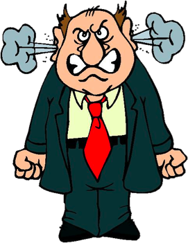 Picture showing an cartoon angry man