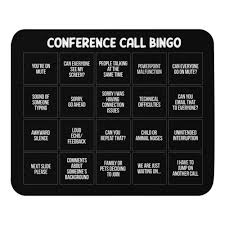Conference Call Meeting Bingo Card